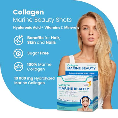 Swedish Nutra Marine Beauty Collagen | High Strength Type 1 & 3 Collagen to Rejuvenate Hair, Skin & Nails Swedish NutraUS supplements