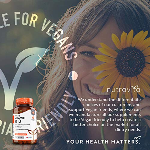 Vitamin B12 1000mcg - 365 High Strength Vegan Tablets (1 Year Supply) - Max Strength NutravitaUS supplements