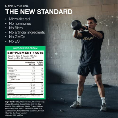 RAW Whey Isolate Protein Powder, Mint Chip Ice Cream (CBUM Itholate Protein) RAWUS supplements