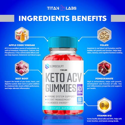 Slimsculpt Keto ACV Gummies, Slim Sculpt Keto ACV Gummies Advanced Weight Loss 1000MG Titan LabsUS supplements