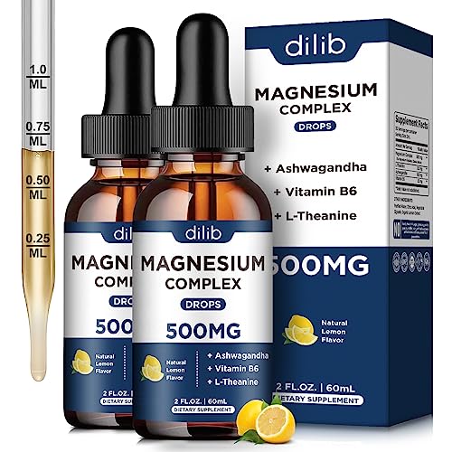 (2 Pack) Magnesium Glycinate, Citrate, Malate Liquid Drops-Triple Magnesium Complex dilibAu supplements