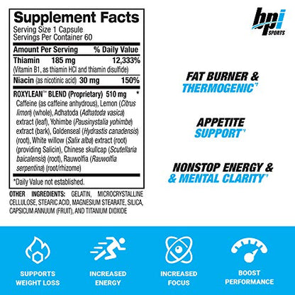 BPI Sports -Roxylean Extreme Fat Burner & Weight Loss Supplement, 60Count BPI SportsUS supplements