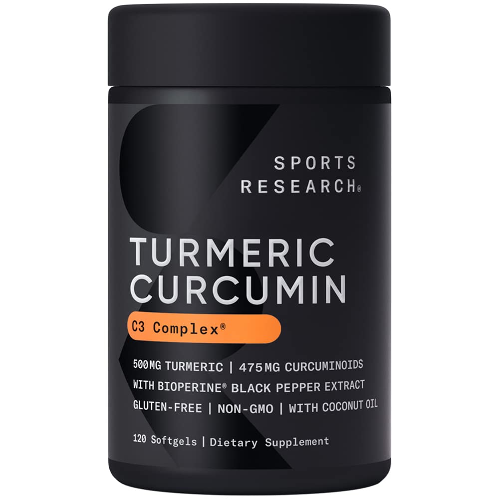 Sports Research Turmeric Curcumin C3 Complex 500 mg, Enhanced with Black Pepper Sports ResearchAu supplements