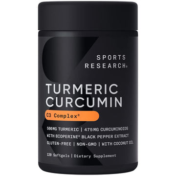 Sports Research Turmeric Curcumin C3 Complex 500 mg, Enhanced with Black Pepper Sports ResearchAu supplements
