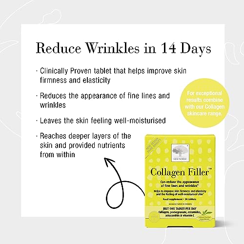 New Nordic Skin Care Collagen Filler 60 Tablets - Reduce The Formation of Wrinkles with Marine Collagen New Nordic LtdAu supplements