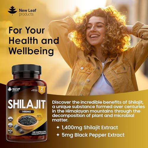 Shilajit Capsules 1400mg 60% Fulvic Acid Pure Shilajit - High Strength Himilayan Shilajit NEW LEAF PRODUCTSUS supplements