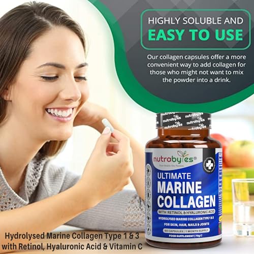 High Strength Marine Collagen with Hyaluronic Acid, Retinol and Vitamin C NUTRABYTESAu supplements