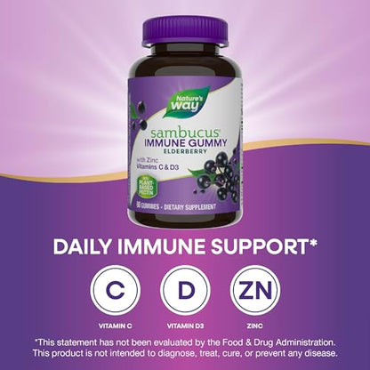 Nature's Way Sambucus Elderberry Immune Gummies, Daily Immune Support Nature's WayUS supplements