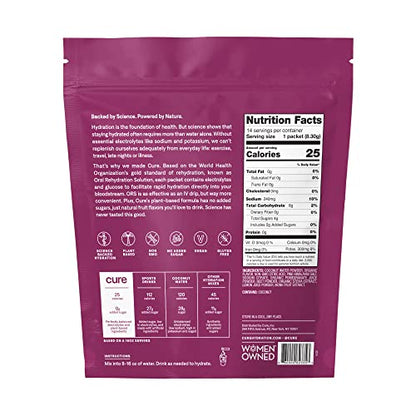 Cure Hydrating Plant Based Electrolyte Mix | FSA & HSA Eligible | Powder for Dehydration Cure HydrationUS supplements