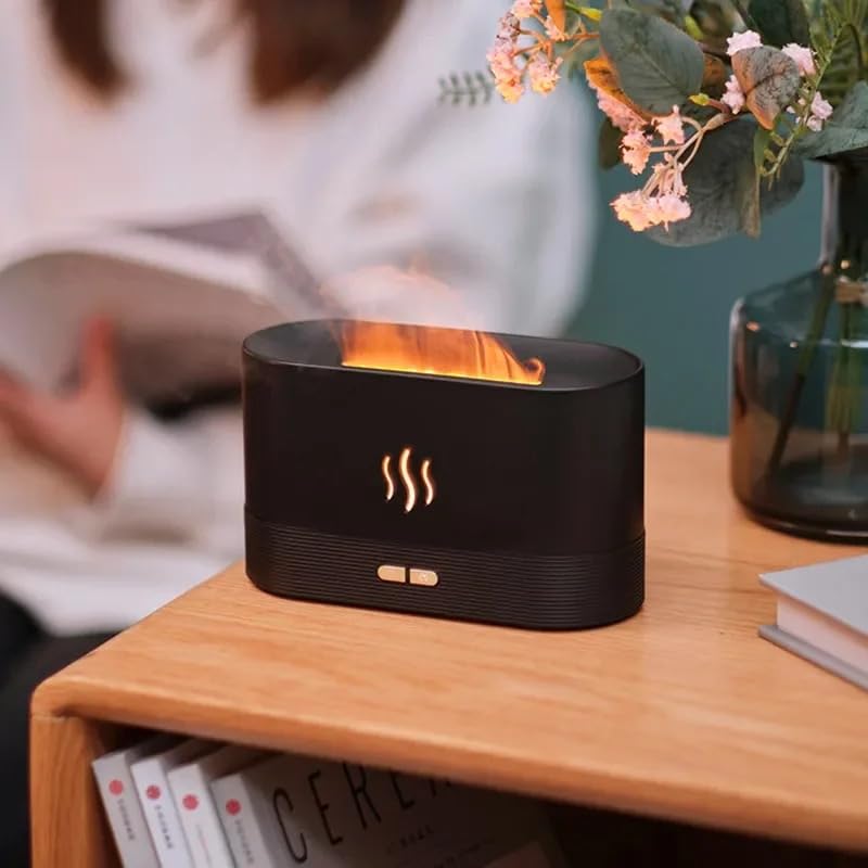 Flame Aroma Diffuser Humidifier 180ml, Oil Essential 2 Modes Brightness Aroma Humidifier GenericAu supplements