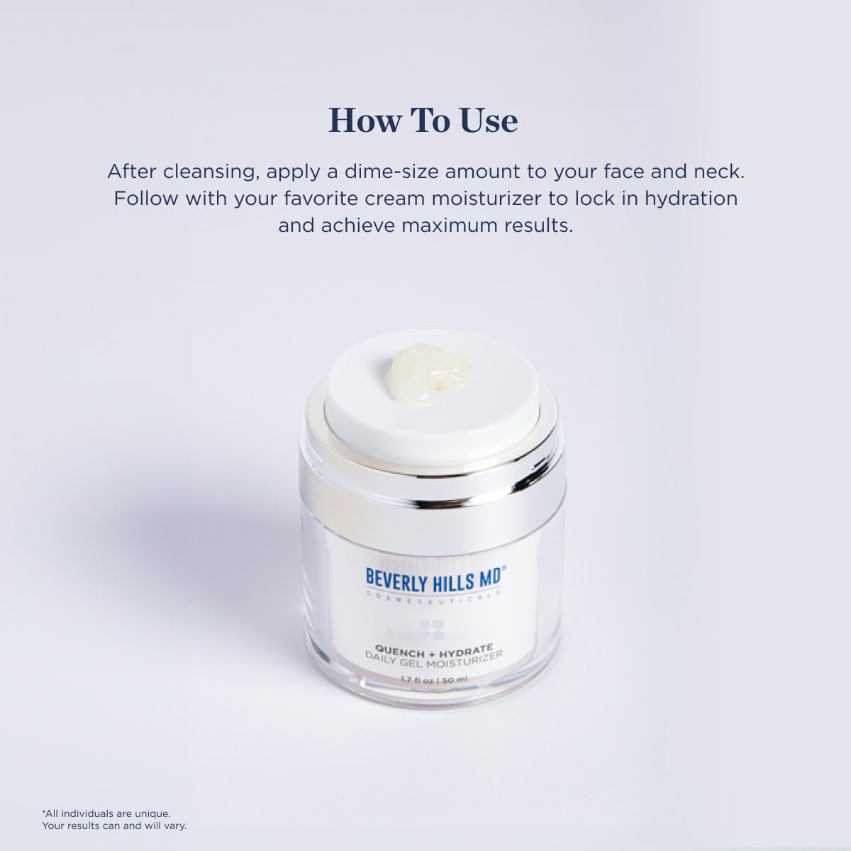 Beverly Hills MD Quench + Hydrate Daily Gel Moisturizer- Visibly Smooth, Plump, Hydrate Face & Neck for Wrinkles, Sagging- Skin Smoothing & Re-Energizing- Visibly Reduce Signs of Aging w/Niacinamide Beverly Hills MDAu supplements