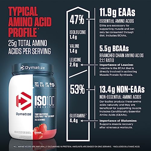 Dymatize ISO100 Hydrolyzed Protein Powder, 100% Whey Isolate Protein, 25g of Protein DymatizeUS supplements