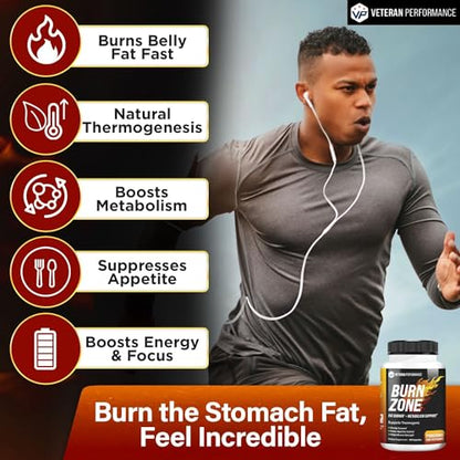 Veteran Performance Burn Zone Thermogenic Fat Burner – Metabolism Booster Appetite Veteran PerformanceUS supplements