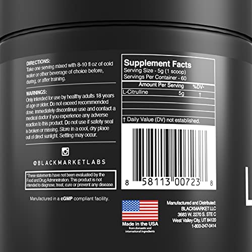 BlackMarket RAW L-Citrulline - Workout Powder Drink Mix for Men & Women, Improve Blood BlackMarketAu supplements