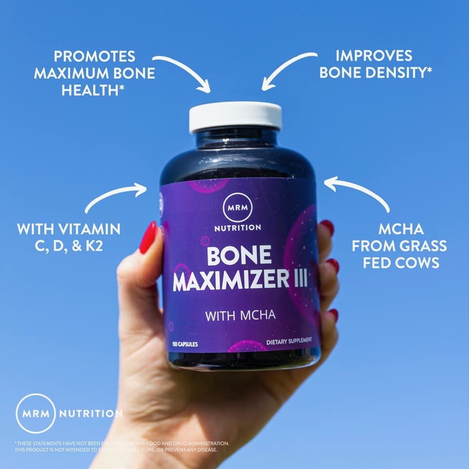 MRM Nutrition Bone Maximizer® III | with MCHA + Vitamin D3 + Vitamin K2 | Bone Health | High Potency | Key Vitamins and Minerals for Bones | 50 Servings MRMAu supplements