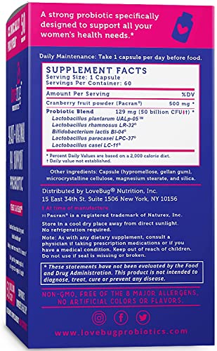 Lovebug Yeast + Vaginal pH Support | Clinically Studied Ingredients for Yeast & UTIs lovebug PROBIOTICSAu supplements