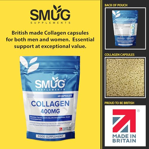SMUG Supplements Collagen Capsules - 60 High Strength 400mg Pills - Promotes Healthy Skin SMUG SupplementsAu supplements