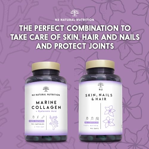 Marine Collagen with Hyaluronic Acid for Skin Care, Hair Care, Joints. Magnesium, Vitamin C. Hydrolysed Collagen Supplements N2 Natural NutritionAu supplements