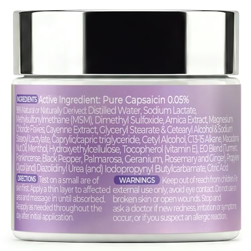 PURPLE CANYON All in One Magnesium Pain Cream – Natural Pain Relief Cream with Arnica, MSM & Capsaicin for Muscle & Joint Support – Fast-Absorbing, Non-Greasy Formula with Aloe Vera & Turmeric PURPLE CANYONAu supplements