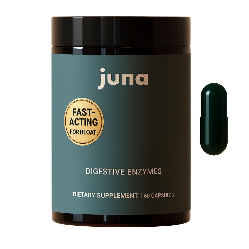 Juna Digestive Enzymes + Probiotic — 3-in-1 Daily Gut Support for Bloat Relief, Smooth Digestion & Microbiome Balance | 15 Enzymes, 5 Probiotics, 8 Botanicals | Vegan, 3rd-Party Tested | 60 Capsules JunaAu supplements
