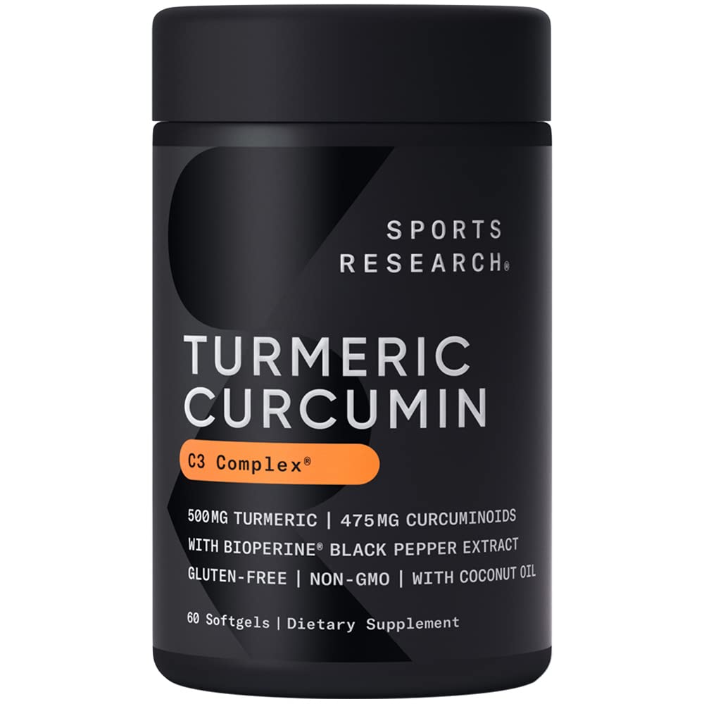 Sports Research Turmeric Curcumin C3 Complex - Softgels with Bioperine Black Pepper Sports ResearchAu supplements
