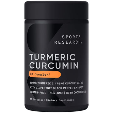 Sports Research Turmeric Curcumin C3 Complex - Softgels with Bioperine Black Pepper Sports ResearchAu supplements