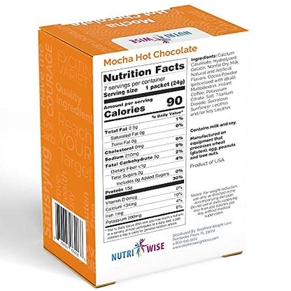 NutriWise – High Protein 15g | Instant Hot Drink | Mocha | 7/Box | Weight Loss, KETO Diet Friendly NutriWiseUS supplements