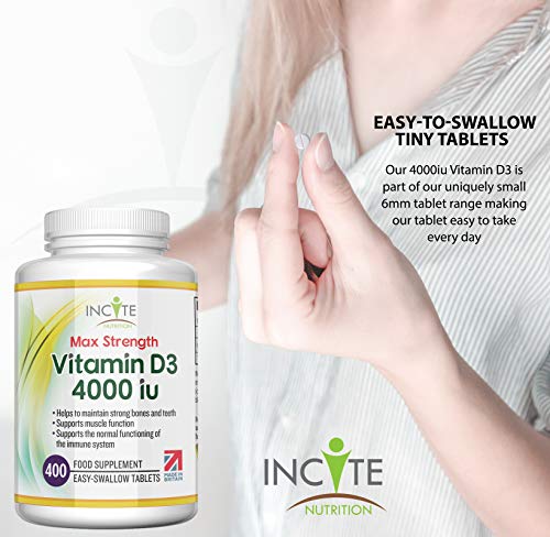 Vitamin D3 4000 iu - Vitamin D Tablets - 1 Year Supply Tablets - Vegetarian - Vitamin D Incite NutritionUS supplements