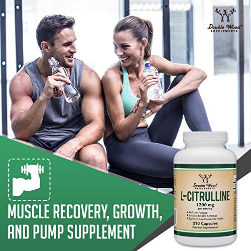 L Citrulline Capsules 1,200mg Per Serving, 210 Count (L-Citrulline Increases Levels Double Wood SupplementsUS supplements
