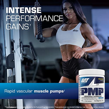 GAT SPORT PMP (Peak Muscle Performance), Pre-Workout, 30 Servings (Blue Raspberry GAT SPORTUS supplements