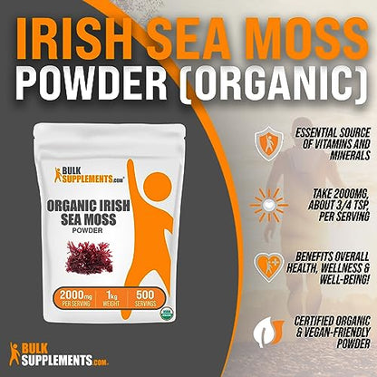 BULKSUPPLEMENTS.COM Organic Irish Sea Moss Powder - Sea Moss Supplement BULKSUPPLEMENTS.COMUS supplements