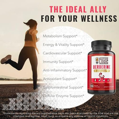 Native Logic Berberine HCL 1200mg with Ceylon Cinnamon, Bitter Melon, and Green Tea Native LogicUS supplements
