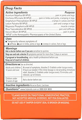 Hyland's Leg Cramps, Relief of Leg, Calf, Charley Horses, and Foot Cramps, 50 Quick-Dissolving Tablets Hyland'sAu supplements