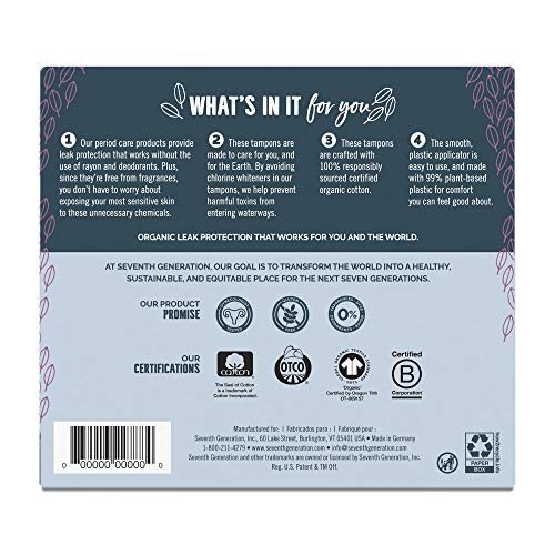 SEVENTH GENERATION Free & Clear Super Tampons with Applicator, 18 CT Seventh GenerationAu supplements