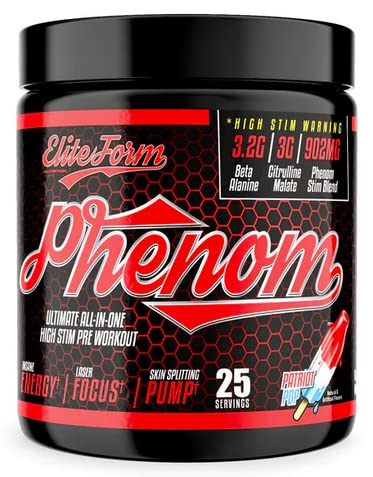 Elite Form: Phenom Preworkout, Bomb Pop Flavor Elite FormAu supplements