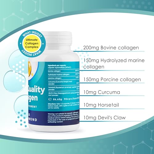 Premium 90 Marine Capsules - 530mg Natural Marine Collagen with Porcine & Bovine Collagen BLUE DIAMONDAu supplements