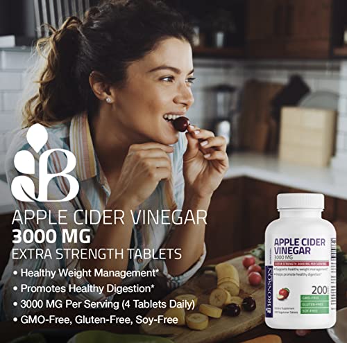 Bronson Apple Cider Vinegar 3000 MG per Serving Extra Strength - Non-GMO, 200 Vegetarian BronsonAu supplements