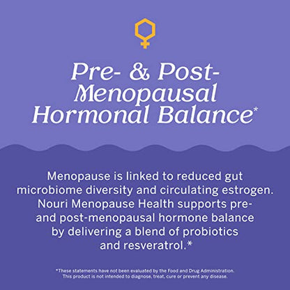 Nouri Menopause Health Probiotic, Menopause Relief for Women - Resveratrol Capsules NouriUS supplements