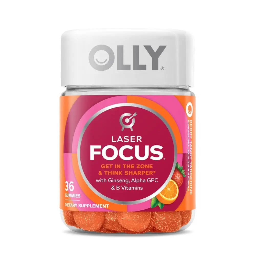 OLLY Laser Focus Gummy, Ginseng, Alpha GPC, B Vitamins, 36 Count & Men's Multivitamin Gummy, Vitamins A C D E B, Zinc, 90 Count OLLYAu supplements