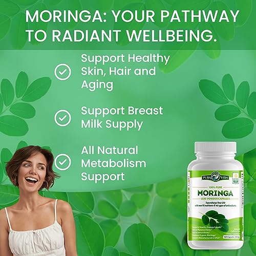 PURA VIDA Moringa Capsules Single Origin Moringa Powder Organic. Moringa Leaf PURA VIDA MORINGAUS supplements