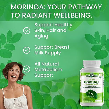 PURA VIDA Moringa Capsules Single Origin Moringa Powder Organic. Moringa Leaf PURA VIDA MORINGAUS supplements