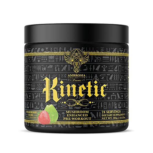 Ambrosia Kinetic Organic Preworkout, Mushroom Enhanced Natural Pre Workout Supplement AmbrosiaUS supplements