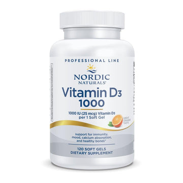 Nordic Naturals Pro Vitamin D3 1000, Orange - 120 Mini Soft Gels - 1000 IU Vitamin D3 - Supports Healthy Bones, Mood & Immune System Function - Non-GMO - 120 Servings Nordic NaturalsAu supplements
