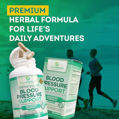 PurePremium Blood Pressure Support Supplement with Hawthorn, Hibiscus & Garlic Extract PurePremium SupplementsUS supplements