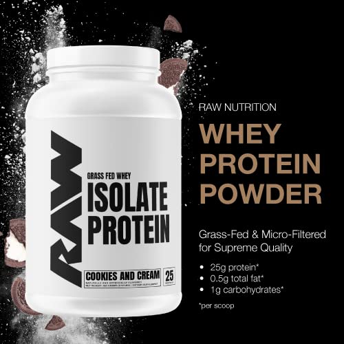 RAW Whey Isolate Protein Powder, Cookies N Cream - 100% Grass-Fed Sports Nutrition RAWUS supplements