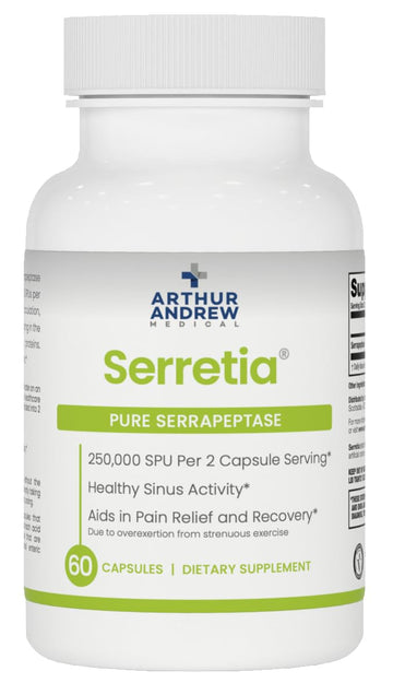 Arthur Andrew Medical, Serretia, Serrapeptase Formula for Muscle and Sinus Support, 60 Capsules Arthur Andrew MedicalAu supplements