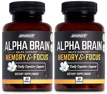 ONNIT Alpha Brain (60ct) - Over 1 Million Bottles Sold - Premium Nootropic Brain Supple ONNITUS supplements