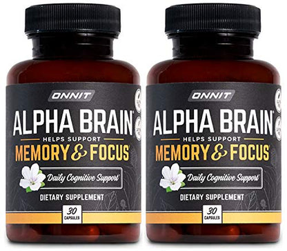 ONNIT Alpha Brain (60ct) - Over 1 Million Bottles Sold - Premium Nootropic Brain Supple ONNITUS supplements