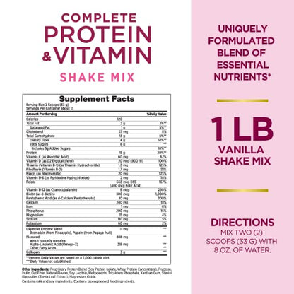Nature's Bounty Complete Protein & Vitamin Shake Mix with Collagen & Fiber, Contains Vitamin C Nature's BountyUS supplements