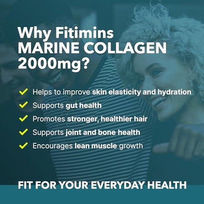Fitimins Marine Collagen Capsules, 2000mg with Hyaluronic Acid & Vitamin C FitiminsUS supplements